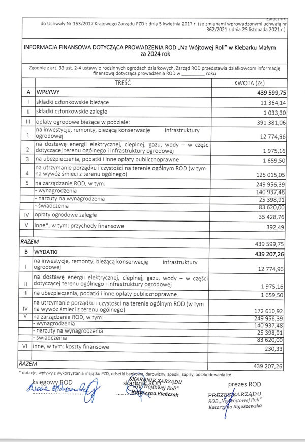 Informacja finansowa za rok 2024